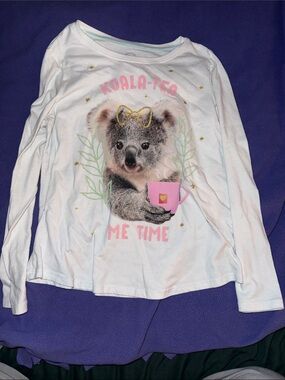 wonder nation White Long Sleeve Koala Graphic Tee with Pink Mug